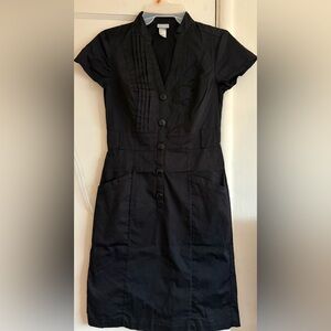 H&M Black Mini Dress with Button Detail